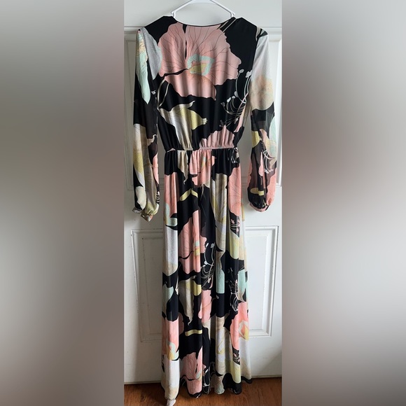 LAST CHANCE LULU’s Wondrous Water Lilies Floral Maxi Dress XS - Picture 7 of 7
